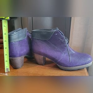 Wolky brand Plum/Black Suede Booties
